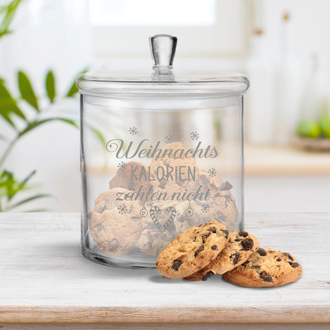 Leonardo Keksglas mit Motiv Weihnachts Kalorien zählen nicht