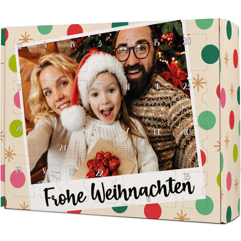 Personalizowany kalendarz adwentowy DIY z retro zdjęciem do samodzielnego wypełnienia