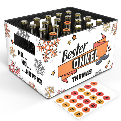 Banderole de caisse de bière à faire soi-même avec 24 autocollants pour couvercles - Meilleur oncle