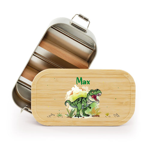 Boîte à goûter pour enfants avec couvercle, impression UV "T-Rex"