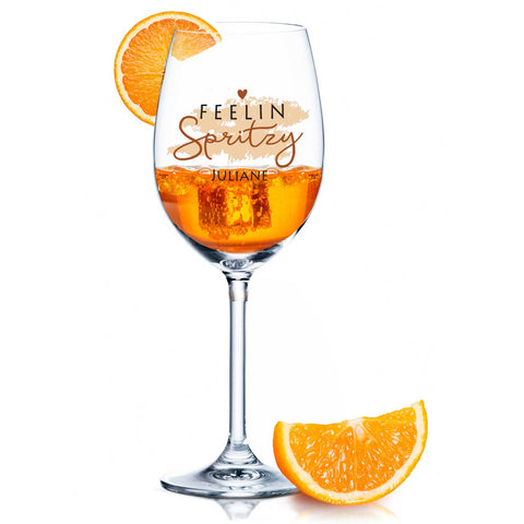 Kieliszek do wina Leonardo z nadrukiem UV - Feelin Spritzy z imieniem