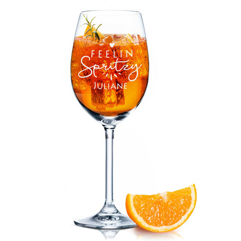 Kieliszek do wina Leonardo z grawerem - "Feelin Spritzy" z imieniem