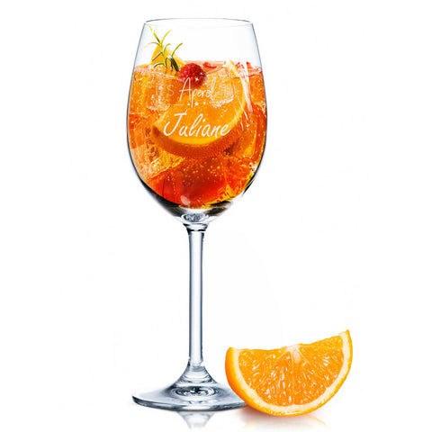 Kieliszek Leonardo z grawerem - "It's Aperol Time" z imieniem na życzenie