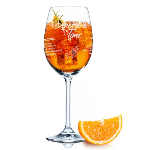 Kieliszek do wina Leonardo z grawerem „Przepisy Aperol” – grawer 360°