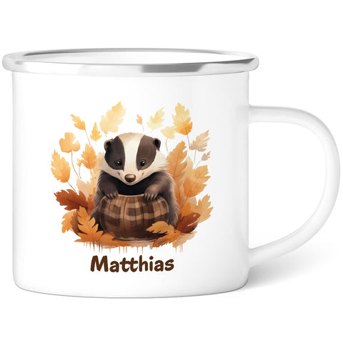 Tasse émaillée pour enfants - Animaux - Personnalisée avec nom