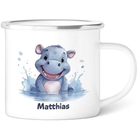 Tasse émaillée pour enfants - Animaux - Personnalisée avec nom