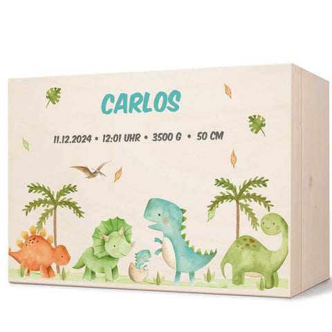 Boîte à souvenirs pour enfants avec impression UV - Groupe de dinosaures