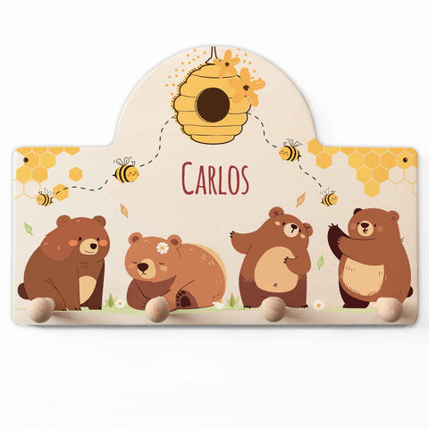 Garde-robe personnalisée pour chambre d'enfant - Ours et abeilles
