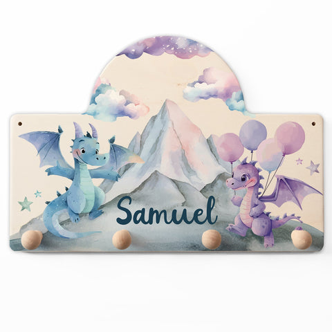 Porte-manteau personnalisé pour chambre d'enfant - Dragon
