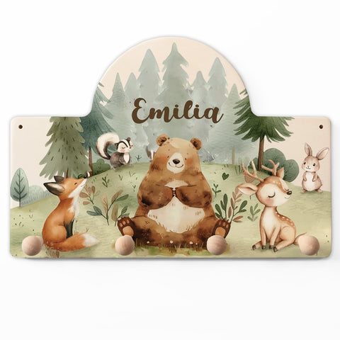 Porte-manteau personnalisé pour chambre d'enfant - Forêt