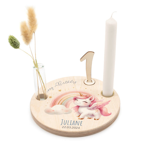 Assiette d'anniversaire imprimée pour enfants - Licorne