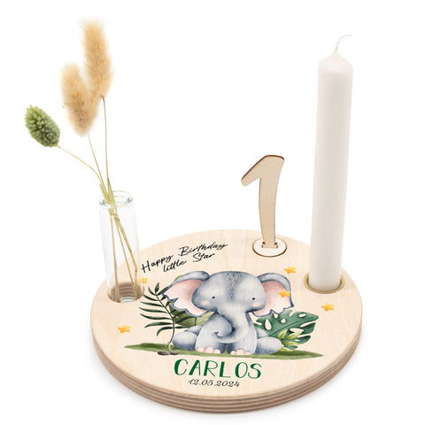 Assiette d'anniversaire imprimée pour enfants - Animaux de safari