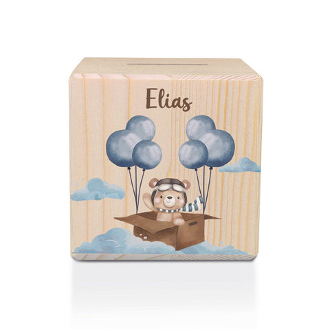 Tirelire en bois - Ourson
