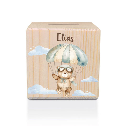 Tirelire en bois - Ourson