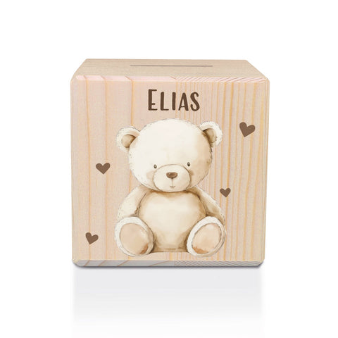 Spardose aus Holz - Tiere Kinder