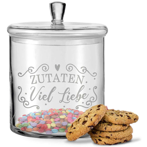 Leonardo Keksglas mit Motiv Zutaten Viel Liebe