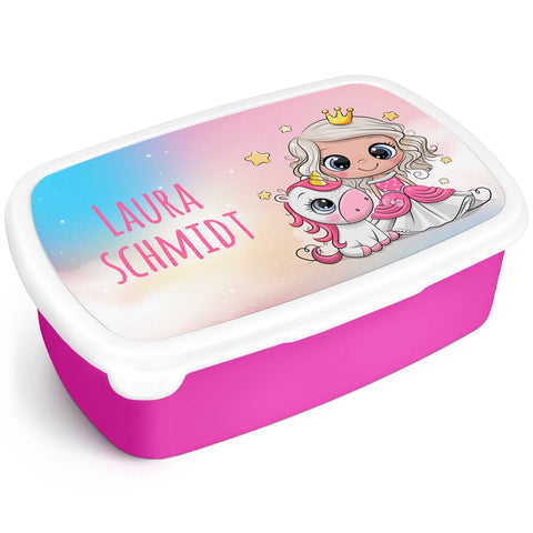 Boîte à déjeuner imprimée pour enfants - Princesse