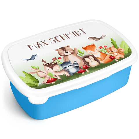 Boîte à déjeuner imprimée pour enfants - Groupe d'animaux de la forêt