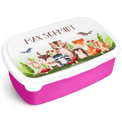 Boîte à déjeuner imprimée pour enfants - Groupe d'animaux de la forêt