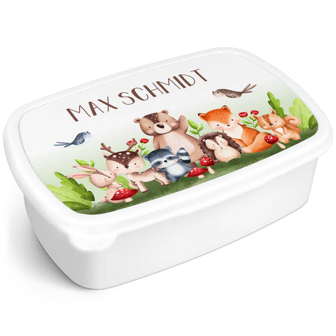 Boîte à déjeuner imprimée pour enfants - Groupe d'animaux de la forêt