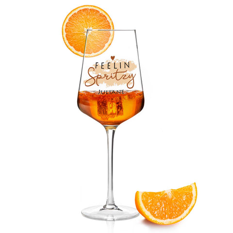 Kieliszek do wina Leonardo z nadrukiem UV - Feelin Spritzy z imieniem