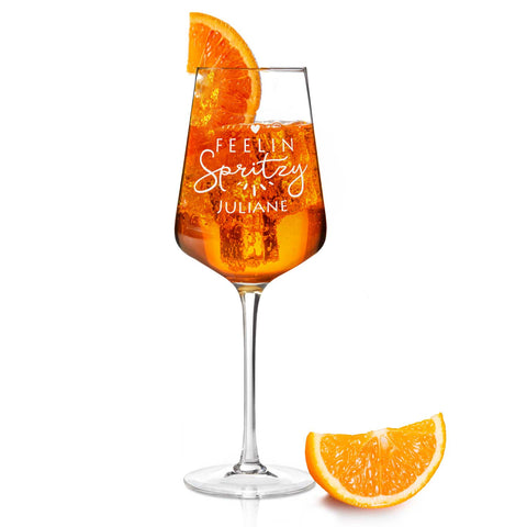 Kieliszek do wina Leonardo z grawerem - "Feelin Spritzy" z imieniem