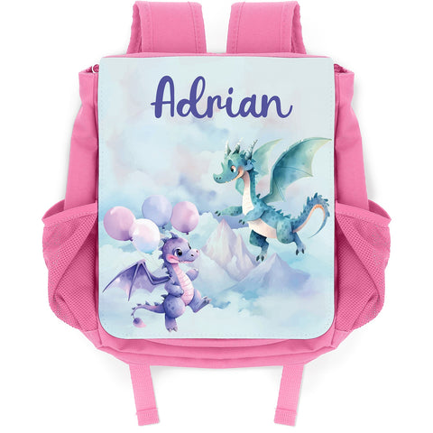 Bedruckter Rucksack für Kinder - Drache mit Name