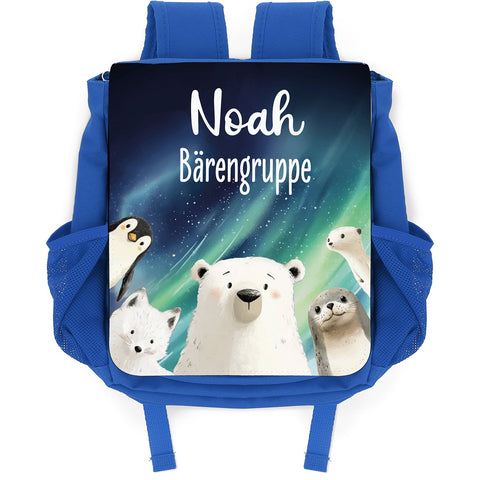 Sac à dos imprimé pour enfants - Animaux polaires avec prénom