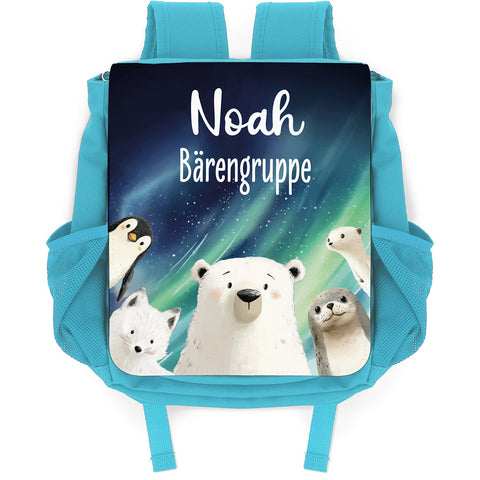 Sac à dos imprimé pour enfants - Animaux polaires avec prénom
