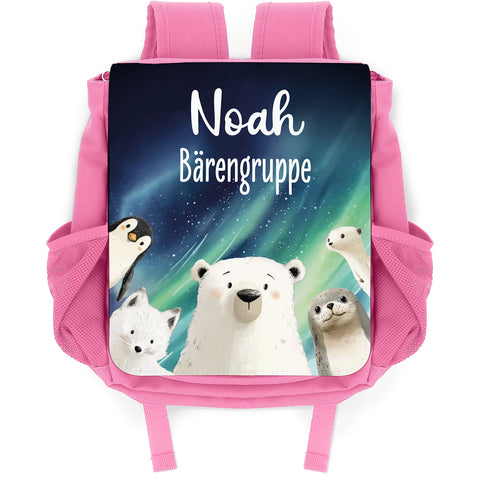 Sac à dos imprimé pour enfants - Animaux polaires avec prénom