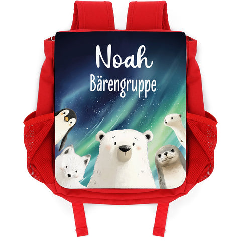 Sac à dos imprimé pour enfants - Animaux polaires avec prénom