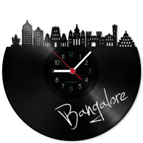 Horloge murale en vinyle Skyline Bangalore