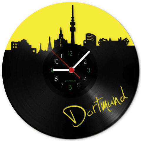 Wanduhr aus Vinyl Dortmund Fan Uhr Colored eFinesse
