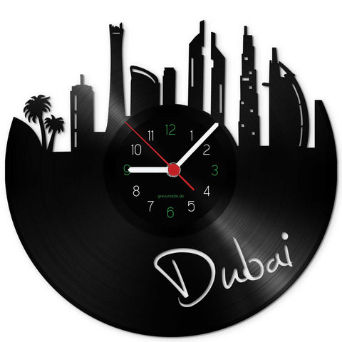 Zegar ścienny winylowy Skyline Dubaju