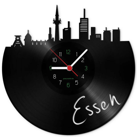 Wanduhr aus Vinyl Skyline Essen eFinesse