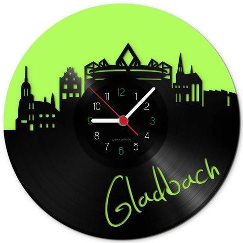 Wanduhr aus Vinyl Gladbach Fan Uhr Colored eFinesse