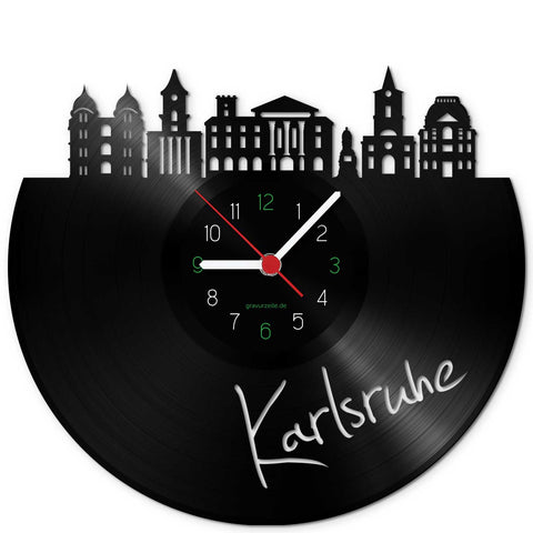 Zegar ścienny winylowy Skyline Karlsruhe