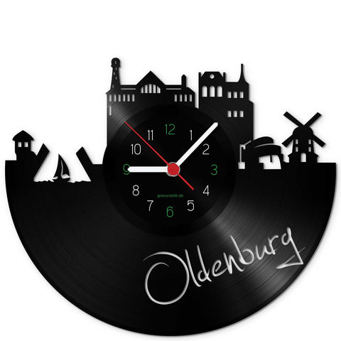 Zegar ścienny winylowy Skyline Oldenburg