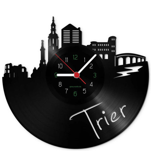 Wanduhr aus Vinyl Skyline Trier eFinesse