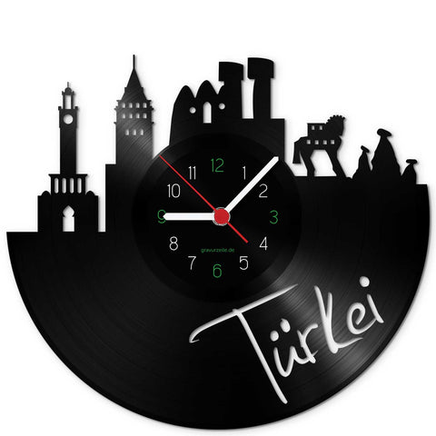 Horloge murale en vinyle Skyline Vancouver
