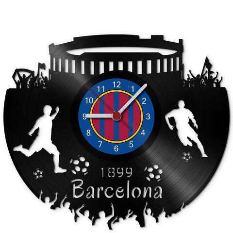 Horloge murale vinyle football Amour du club Barcelone