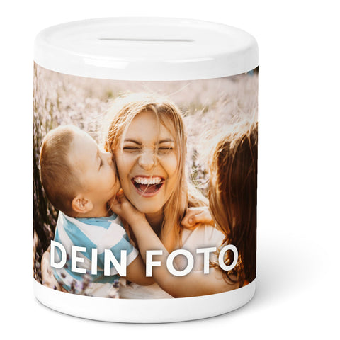 Tirelire en céramique - avec votre propre photo