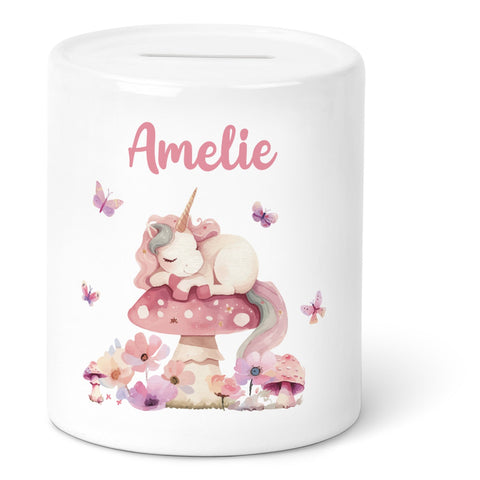Tirelire en céramique - Licorne endormie