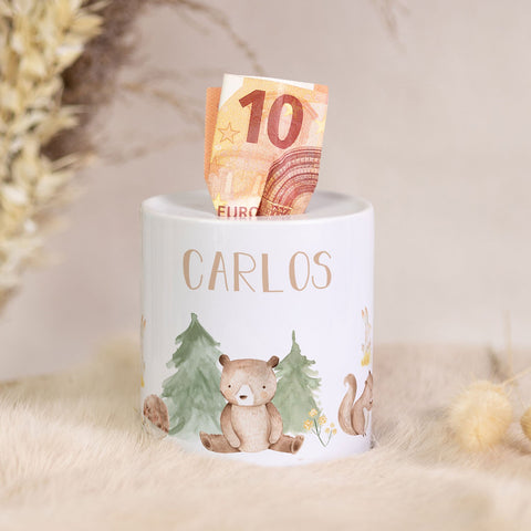 Tirelire en céramique - Animaux de la forêt