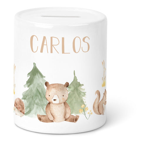 Tirelire en céramique - Animaux de la forêt