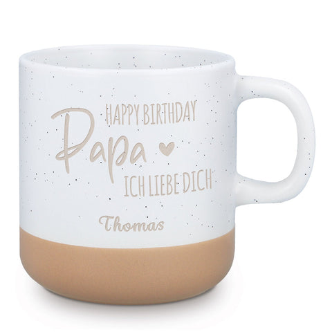 Tasse en faïence gravée - Happy Birthday Papa