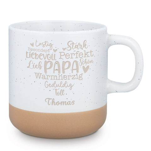 Mug en faïence gravé - Collage Papa