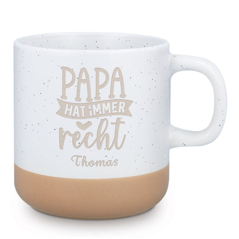 Grawerowany kubek kamionkowy - Tata ma zawsze rację