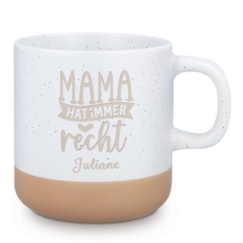 Grawerowany kubek kamionkowy - Mama zawsze ma rację