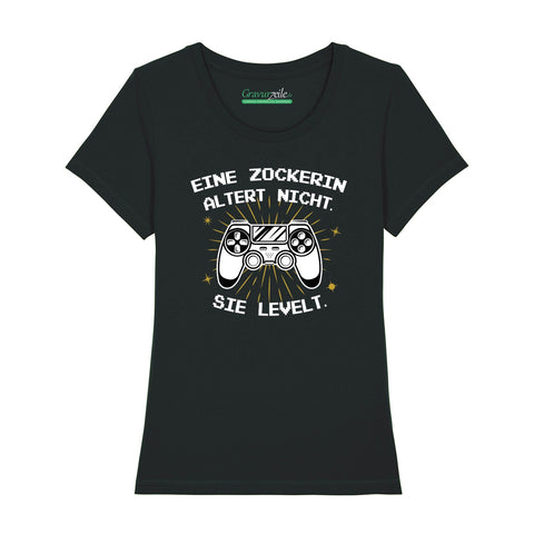 Damski T-shirt z nadrukiem - Gracz się nie starzeje